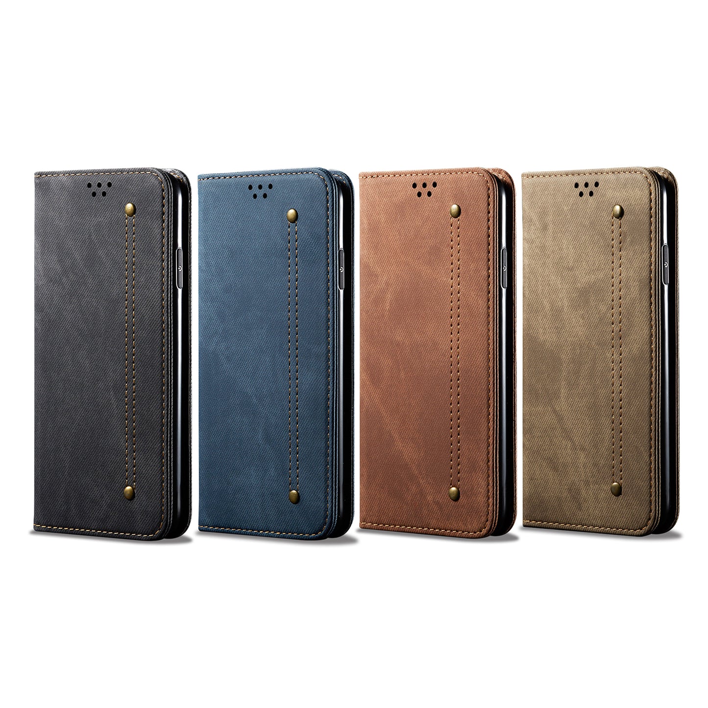 Vintage Style Jeans Cloth Texture Wallet Flip Leather Case for OnePlus 8 Pro