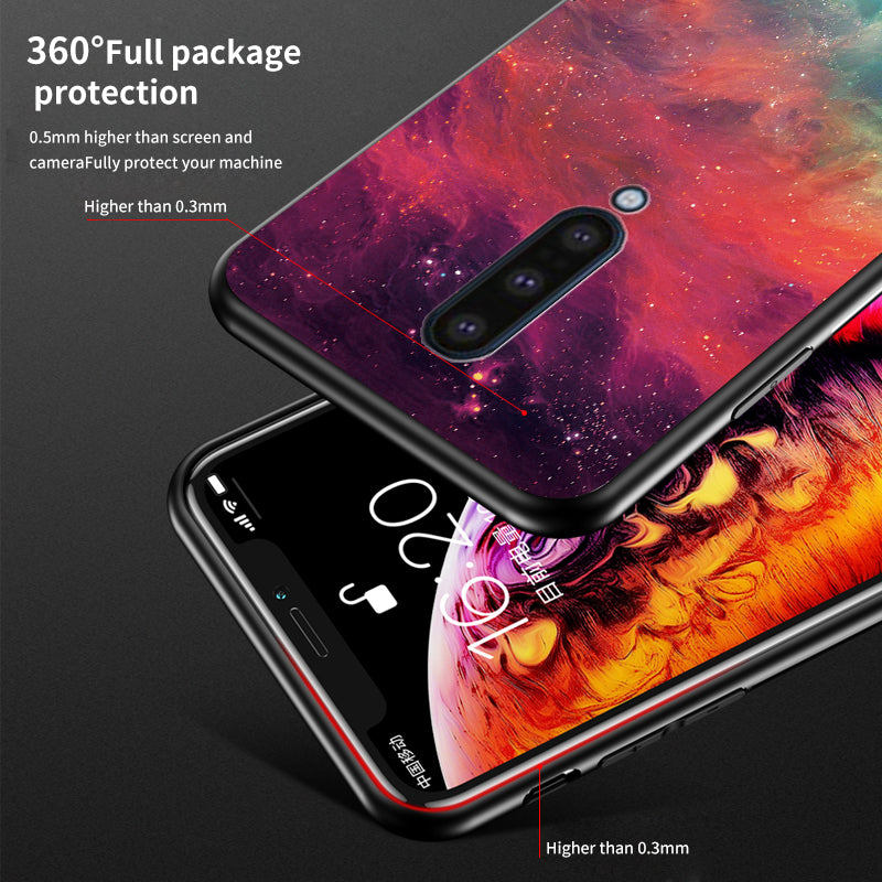 Starry Sky Tempered Glass + PC + TPU Mobile Phone Cover for OnePlus 8