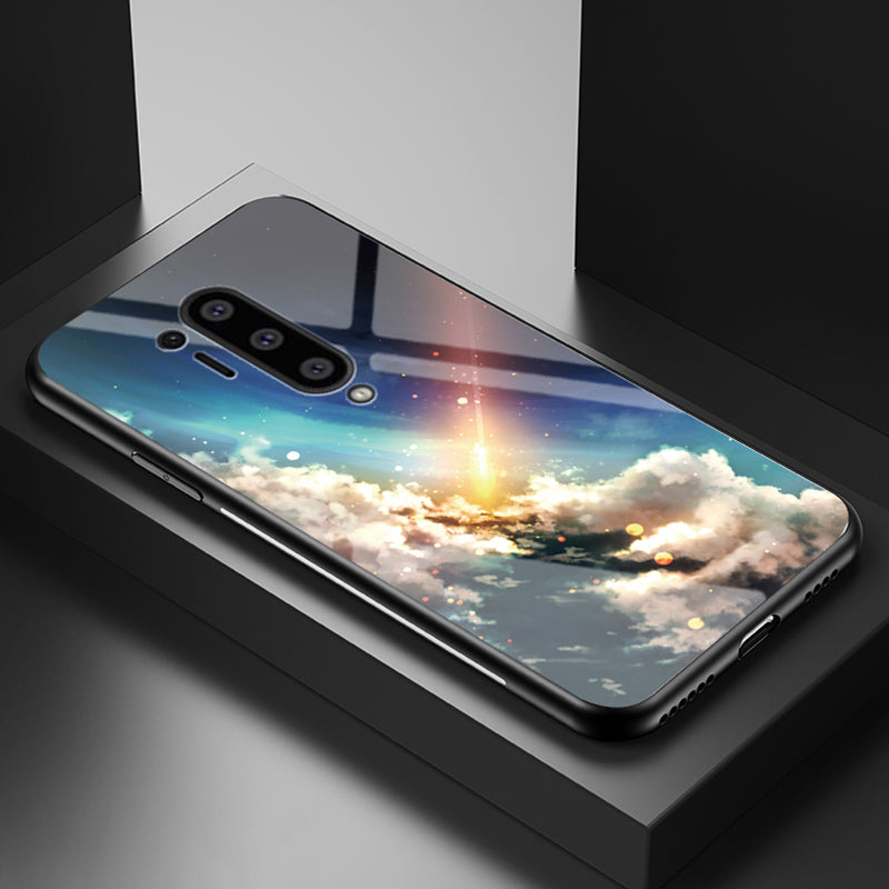 Starry Sky Tempered Glass + PC + TPU Hybrid Case for OnePlus 8 Pro