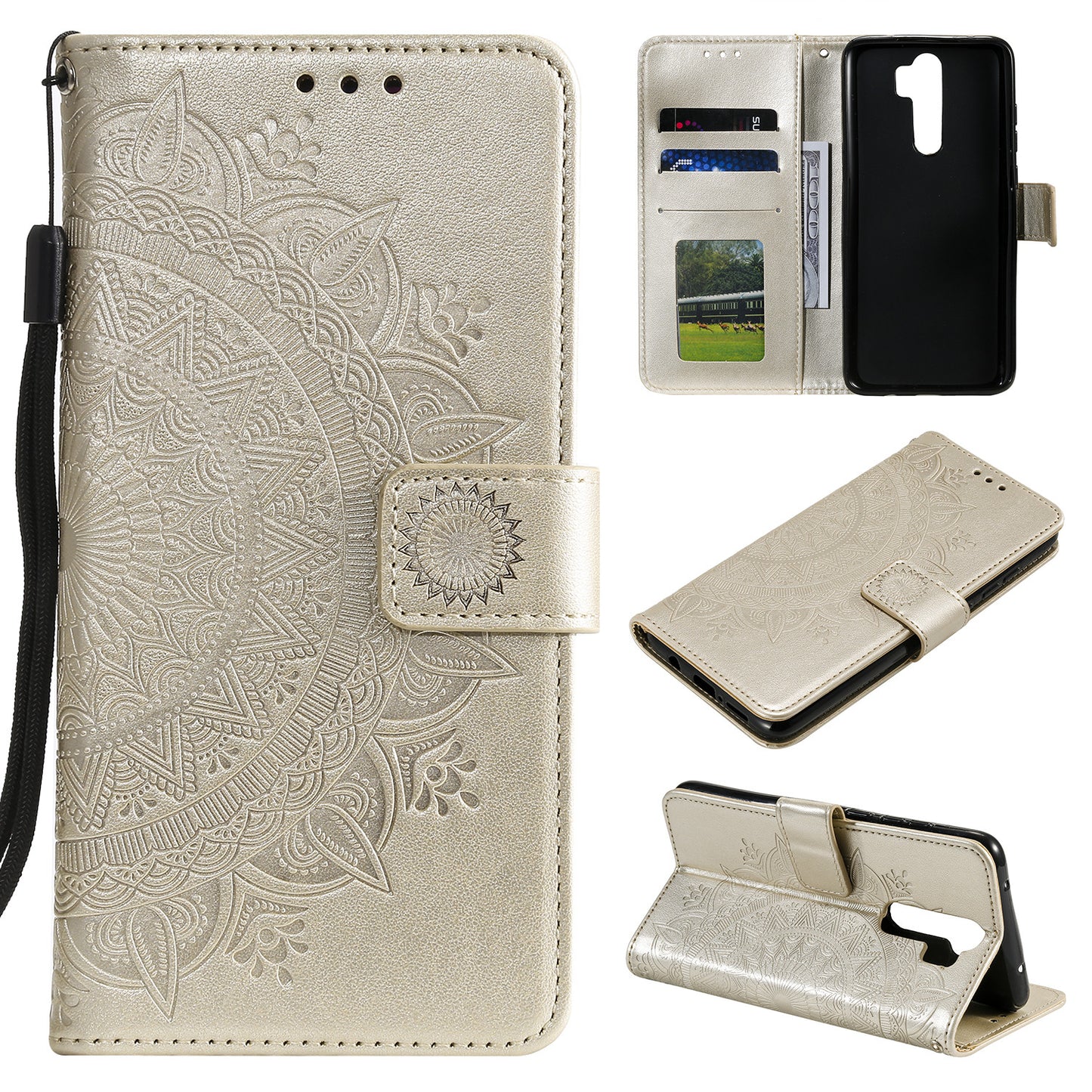 Imprint Flower Leather Wallet Cover for OnePlus 8 Pro