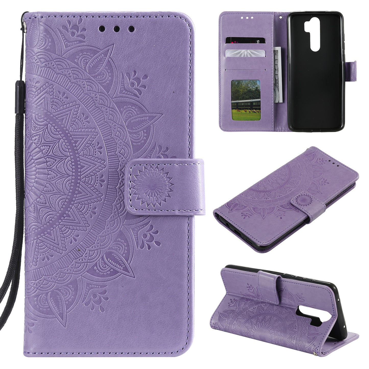 Imprint Flower Leather Wallet Cover for OnePlus 8 Pro