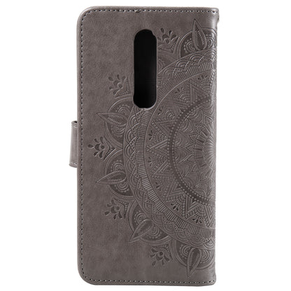 Imprint Flower Leather with Wallet Shell for OnePlus 8