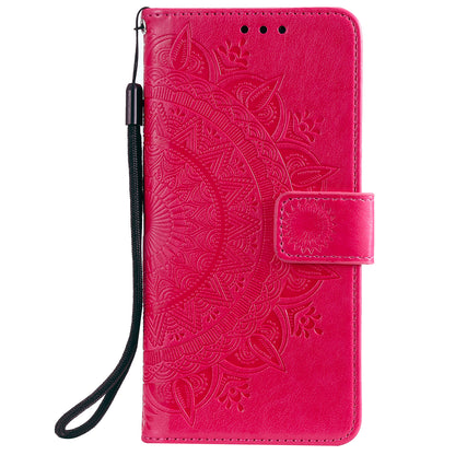 Imprint Flower Leather with Wallet Shell for OnePlus 8