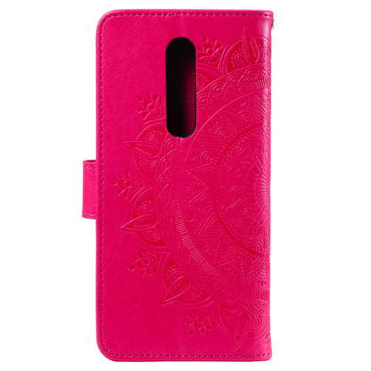 Imprint Flower Leather with Wallet Shell for OnePlus 8