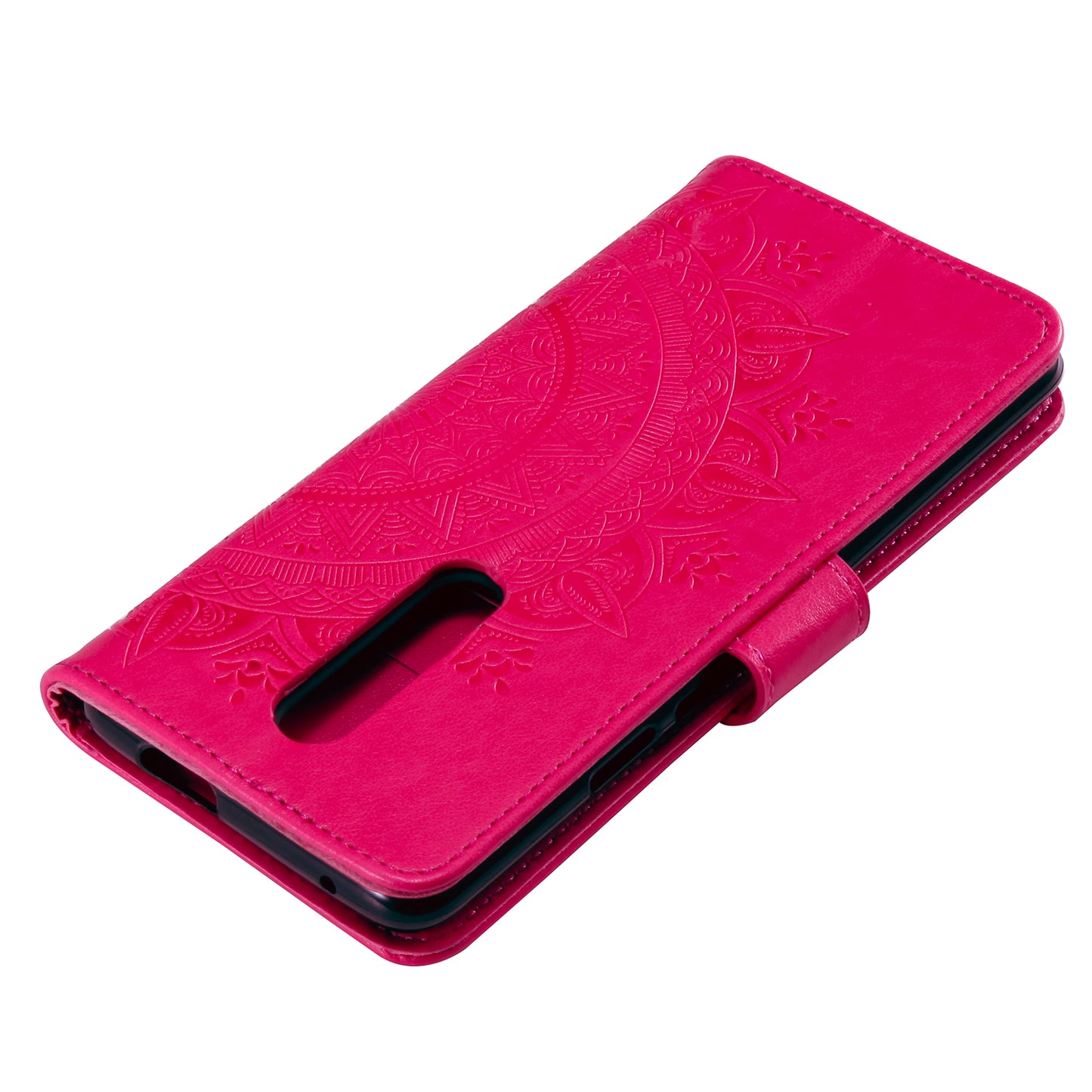 Imprint Flower Leather with Wallet Shell for OnePlus 8