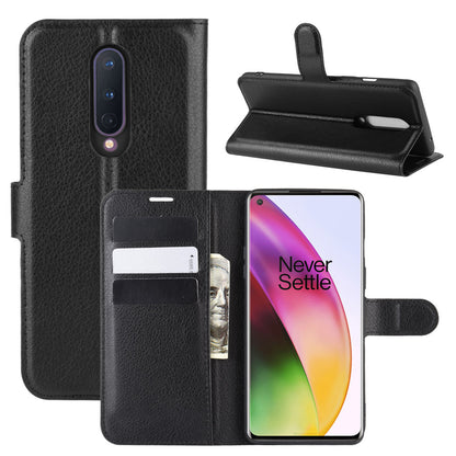 Litchi Skin Wallet Leather Stand Case for OnePlus 8