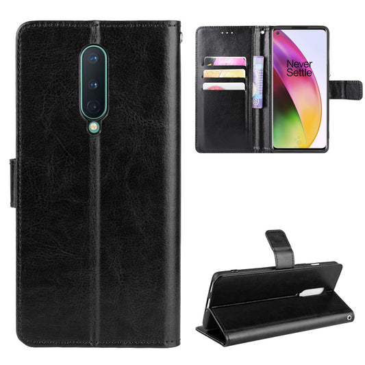 Crazy Horse Surface PU Leather Shell for OnePlus 8