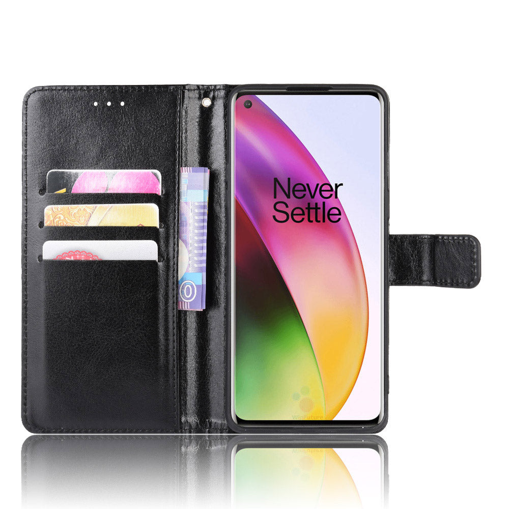 Crazy Horse Surface PU Leather Shell for OnePlus 8