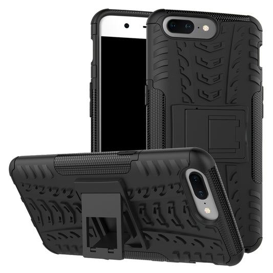 2-in-1 Tyre Pattern Kickstand PC + TPU Hybrid Phone Case for OnePlus 5