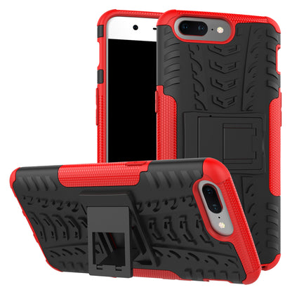 2-in-1 Tyre Pattern Kickstand PC + TPU Hybrid Phone Case for OnePlus 5