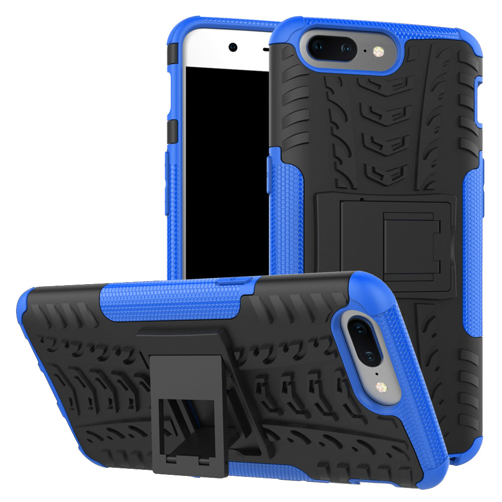 2-in-1 Tyre Pattern Kickstand PC + TPU Hybrid Phone Case for OnePlus 5