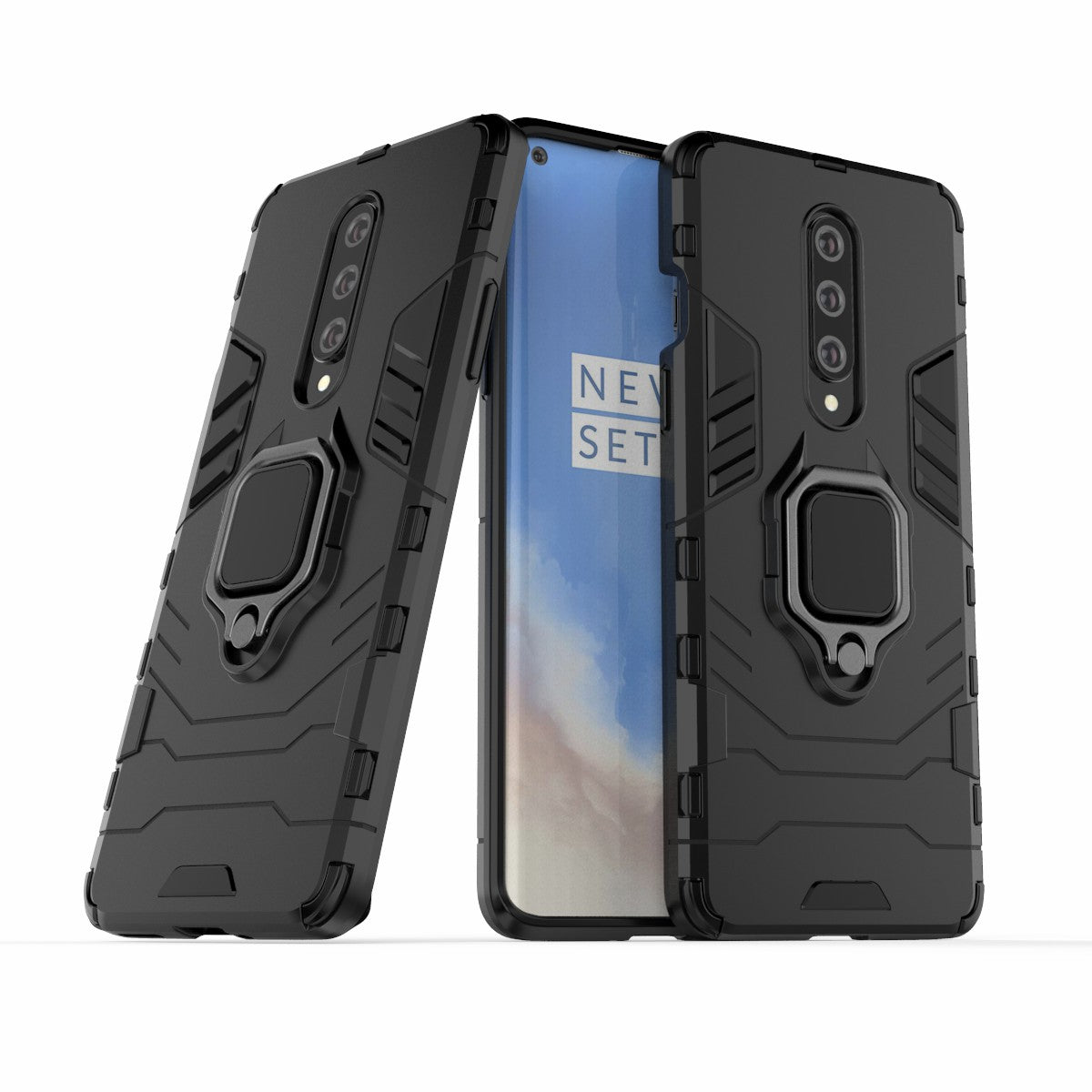 Cool Guard Ring Holder Kickstand PC TPU Hybrid Case Protective Shell for OnePlus 8