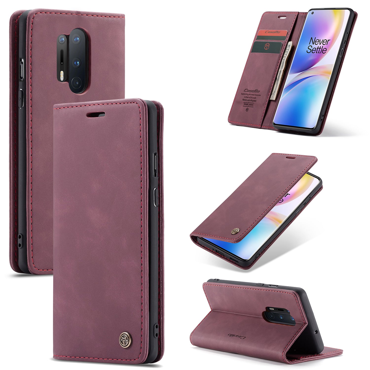 CASEME 013 Series Auto-absorbed Leather Protection Case for OnePlus 8 Pro