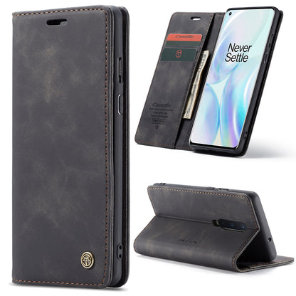 CASEME 013 Series Auto-absorbed Leather Wallet Shell for OnePlus 8