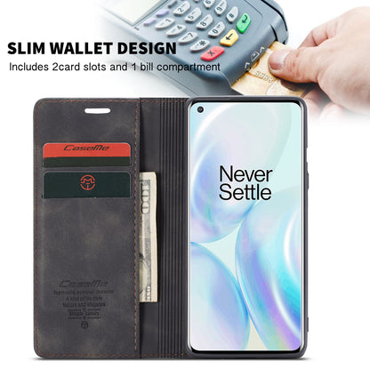 CASEME 013 Series Auto-absorbed Leather Wallet Shell for OnePlus 8