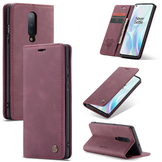 CASEME 013 Series Auto-absorbed Leather Wallet Shell for OnePlus 8