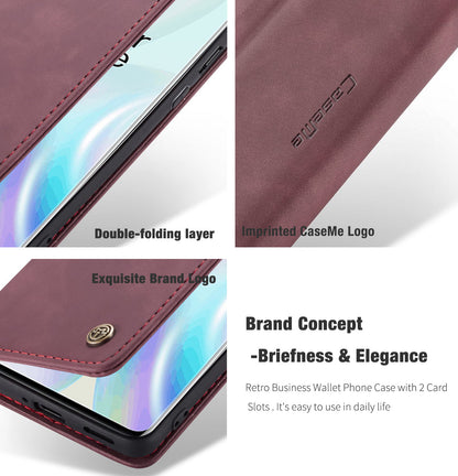 CASEME 013 Series Auto-absorbed Leather Wallet Shell for OnePlus 8