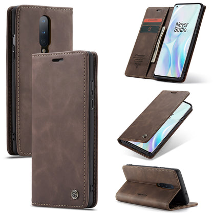 CASEME 013 Series Auto-absorbed Leather Wallet Shell for OnePlus 8