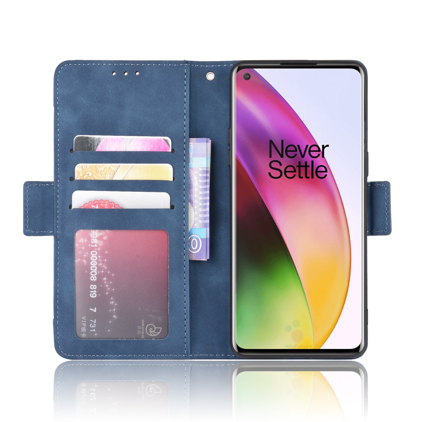 PU Leather Stand Wallet Phone Casing with Multiple Card Slots for OnePlus 8