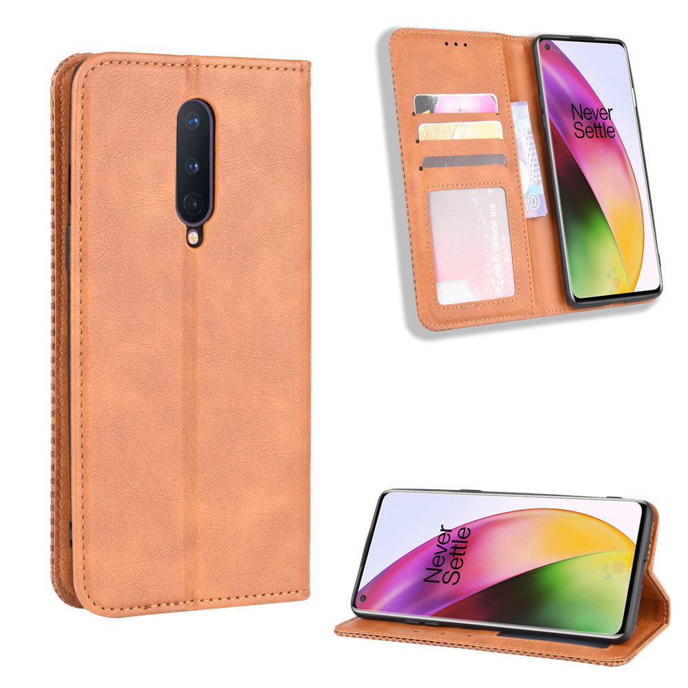 Vintage Style Leather Wallet Case for OnePlus 8