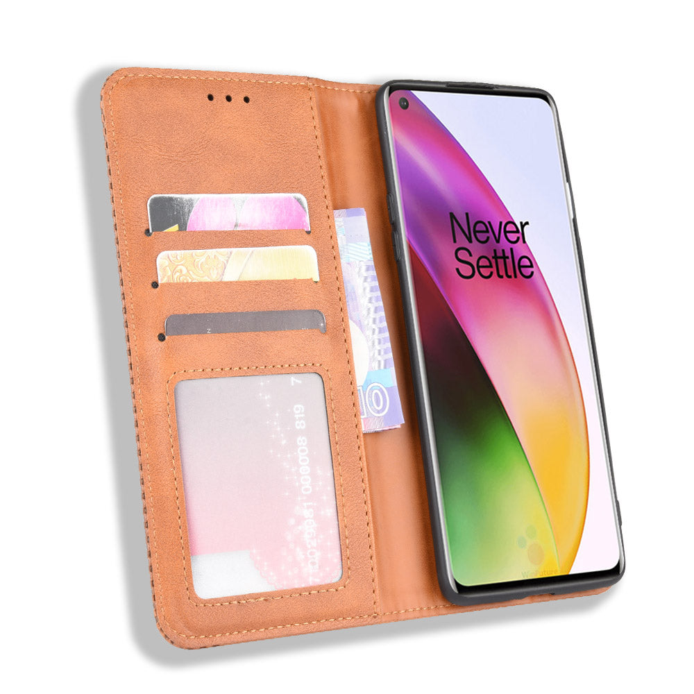 Vintage Style Leather Wallet Case for OnePlus 8