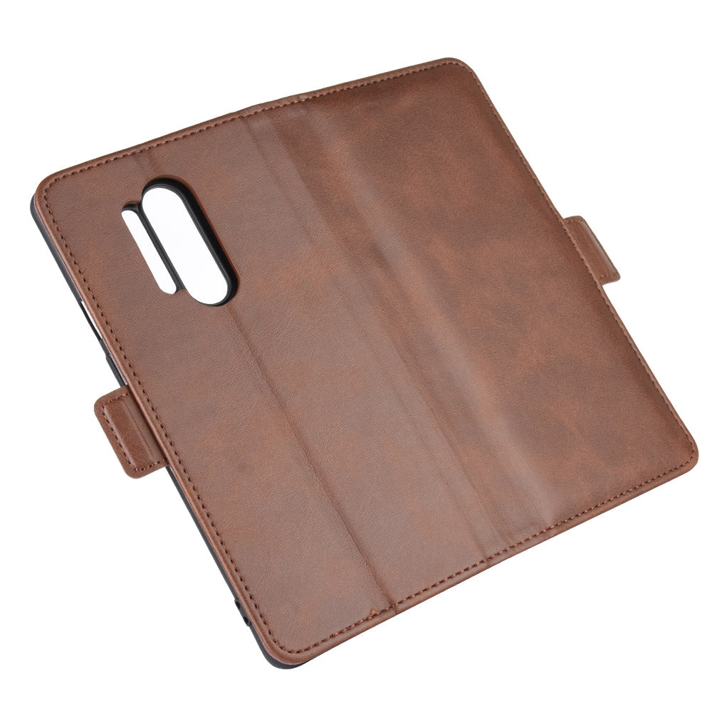 Double Clasp Flip Leather Wallet Stand Phone Case Cover for OnePlus 8 Pro