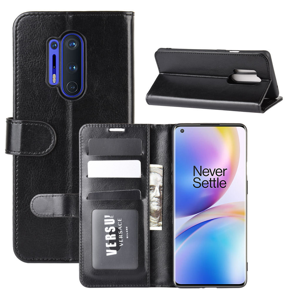 Crazy Horse Wallet Leather Stand Case for OnePlus 8 Pro