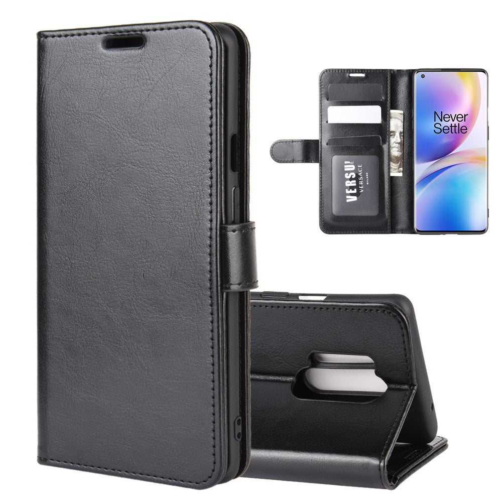 Crazy Horse Wallet Leather Stand Case for OnePlus 8 Pro