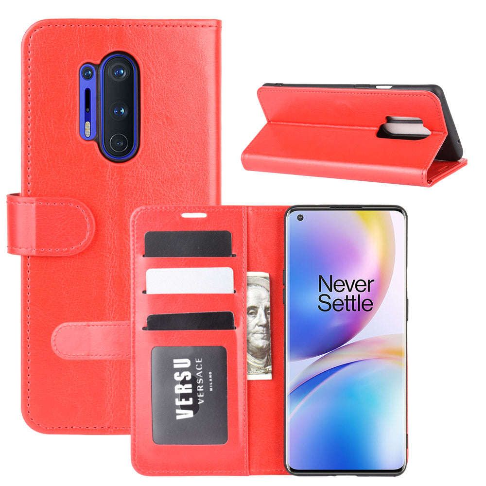 Crazy Horse Wallet Leather Stand Case for OnePlus 8 Pro