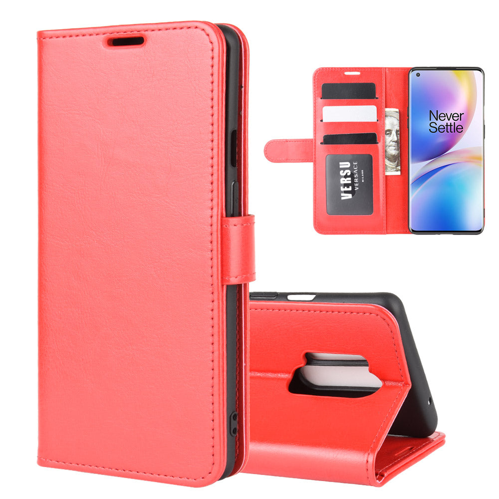 Crazy Horse Wallet Leather Stand Case for OnePlus 8 Pro