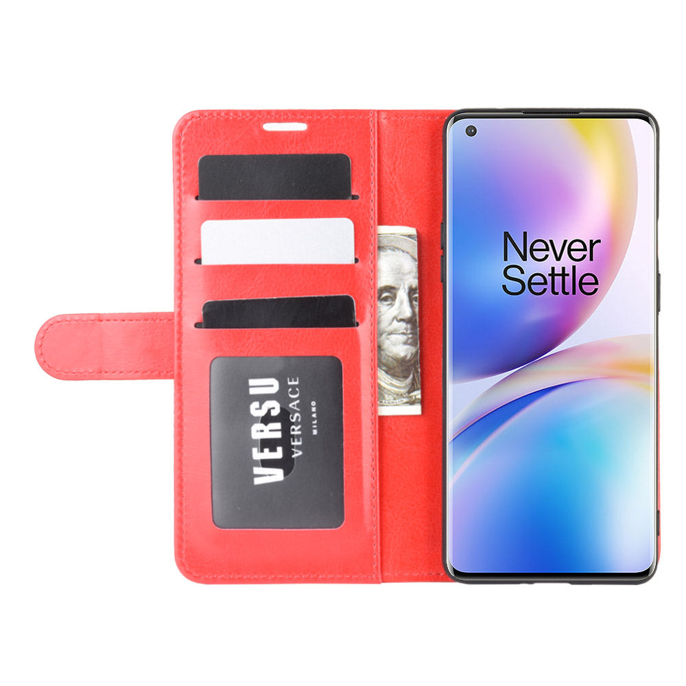 Crazy Horse Wallet Leather Stand Case for OnePlus 8 Pro