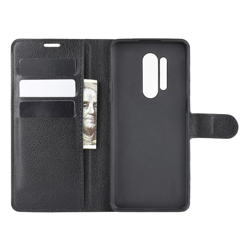 Litchi Skin Magnetic Leather Stand Case for OnePlus 8 Pro