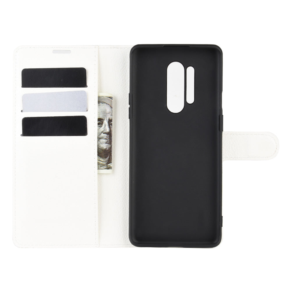 Litchi Skin Magnetic Leather Stand Case for OnePlus 8 Pro