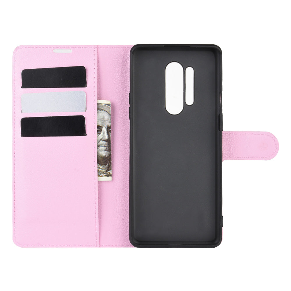 Litchi Skin Magnetic Leather Stand Case for OnePlus 8 Pro