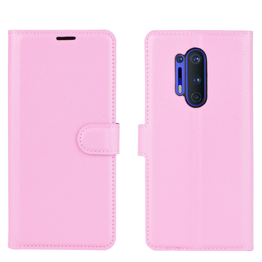 Litchi Skin Magnetic Leather Stand Case for OnePlus 8 Pro