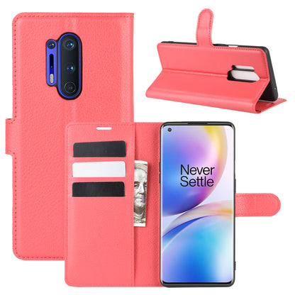 Litchi Skin Magnetic Leather Stand Case for OnePlus 8 Pro