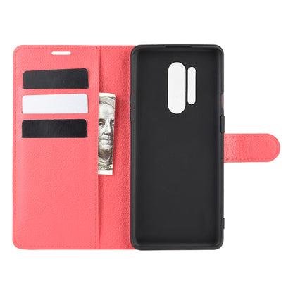 Litchi Skin Magnetic Leather Stand Case for OnePlus 8 Pro