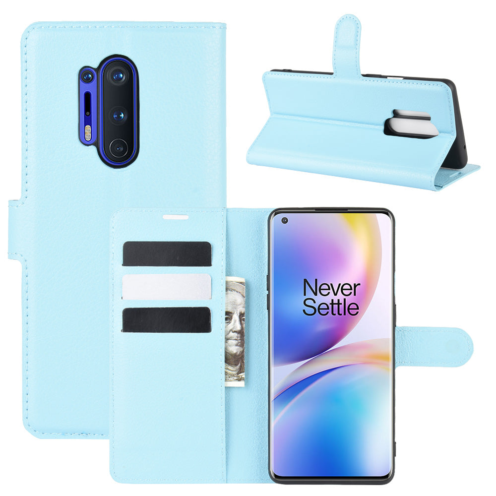 Litchi Skin Magnetic Leather Stand Case for OnePlus 8 Pro