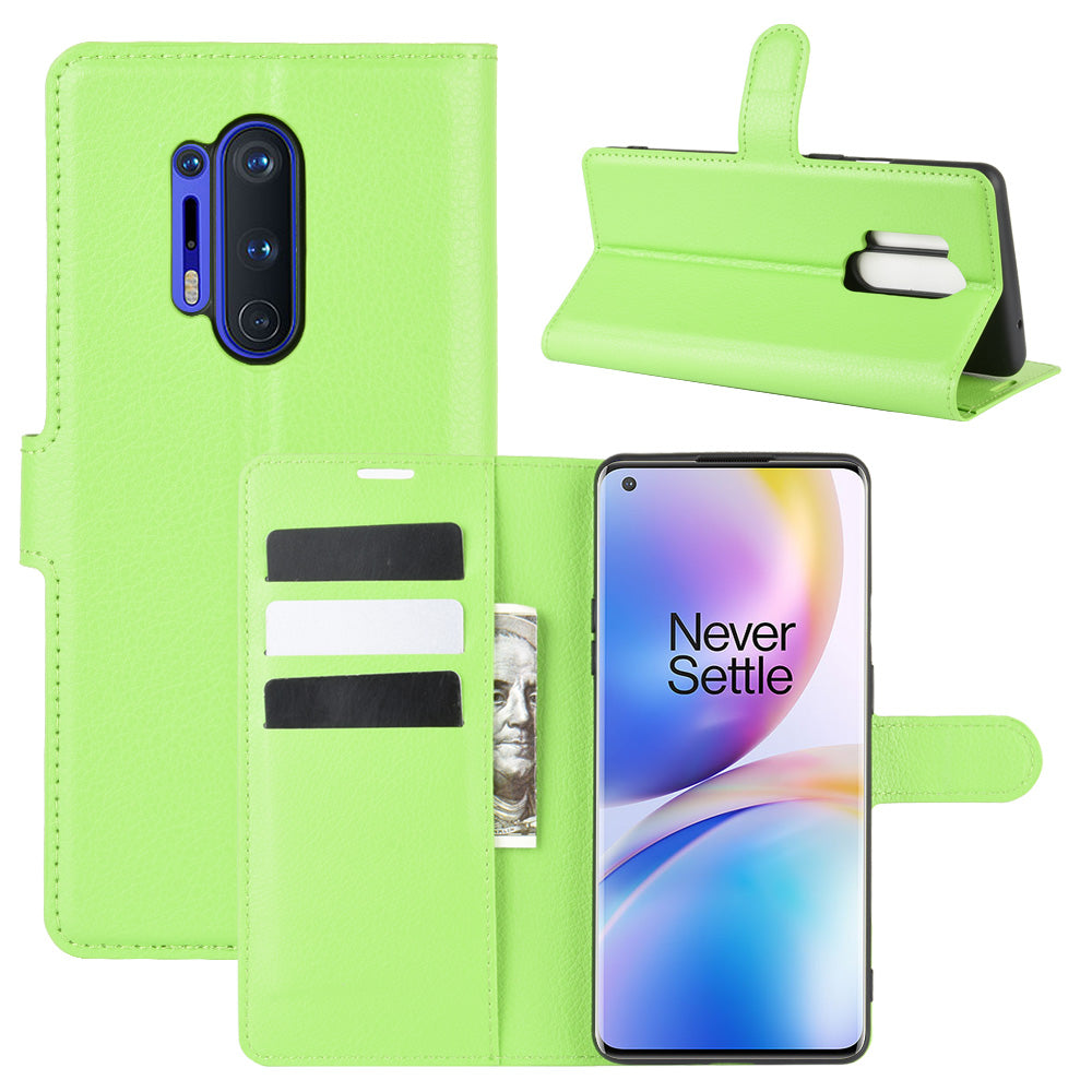 Litchi Skin Magnetic Leather Stand Case for OnePlus 8 Pro