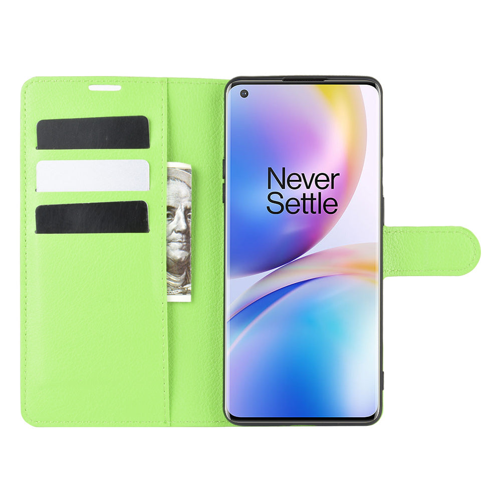 Litchi Skin Magnetic Leather Stand Case for OnePlus 8 Pro