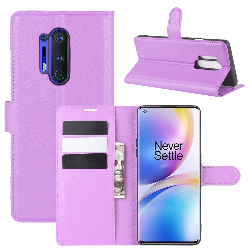 Litchi Skin Magnetic Leather Stand Case for OnePlus 8 Pro