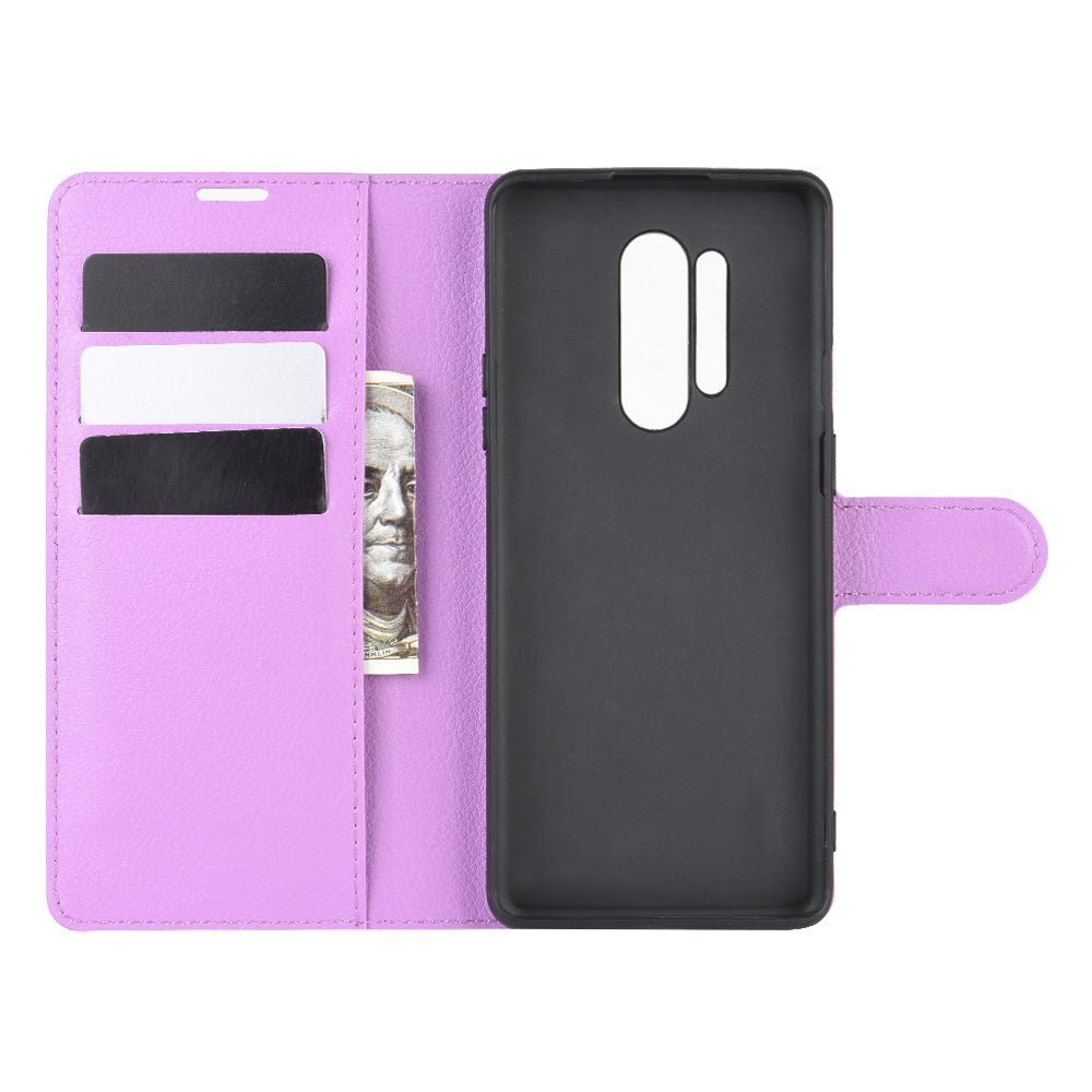 Litchi Skin Magnetic Leather Stand Case for OnePlus 8 Pro