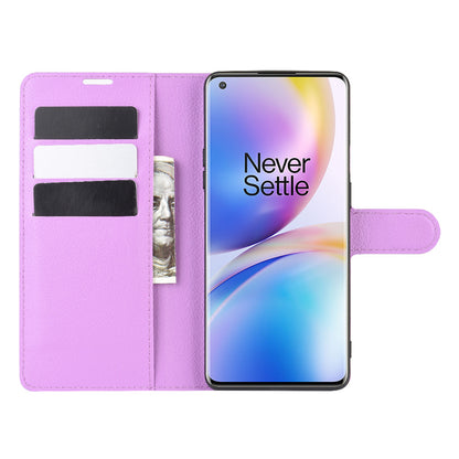 Litchi Skin Magnetic Leather Stand Case for OnePlus 8 Pro