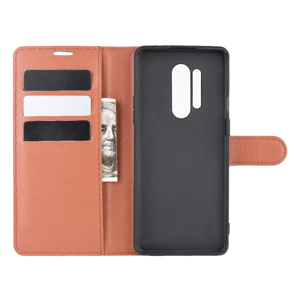 Litchi Skin Magnetic Leather Stand Case for OnePlus 8 Pro