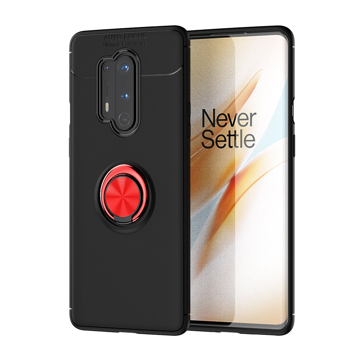 LENUO Metal Ring Kickstand TPU Phone Cover with Magnetic Sheet Shell for OnePlus 8 Pro