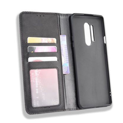 For OnePlus 8 Pro Vintage Auto-absorbed Leather Wallet Case with Stand