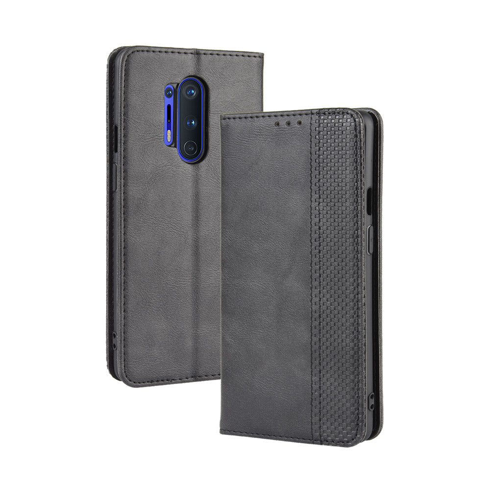 For OnePlus 8 Pro Vintage Auto-absorbed Leather Wallet Case with Stand