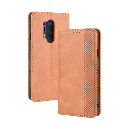 For OnePlus 8 Pro Vintage Auto-absorbed Leather Wallet Case with Stand