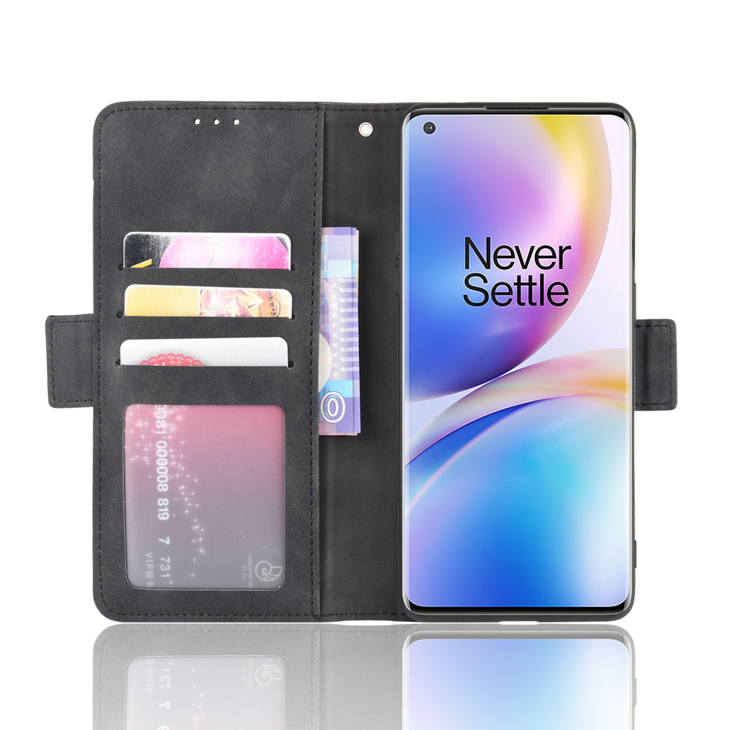 Multiple Card Slots Leather Wallet Phone Cover for OnePlus 8 Pro