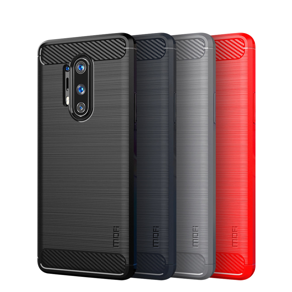 MOFI Carbon Fiber Brushed TPU Protection Cover for OnePlus 8 Pro